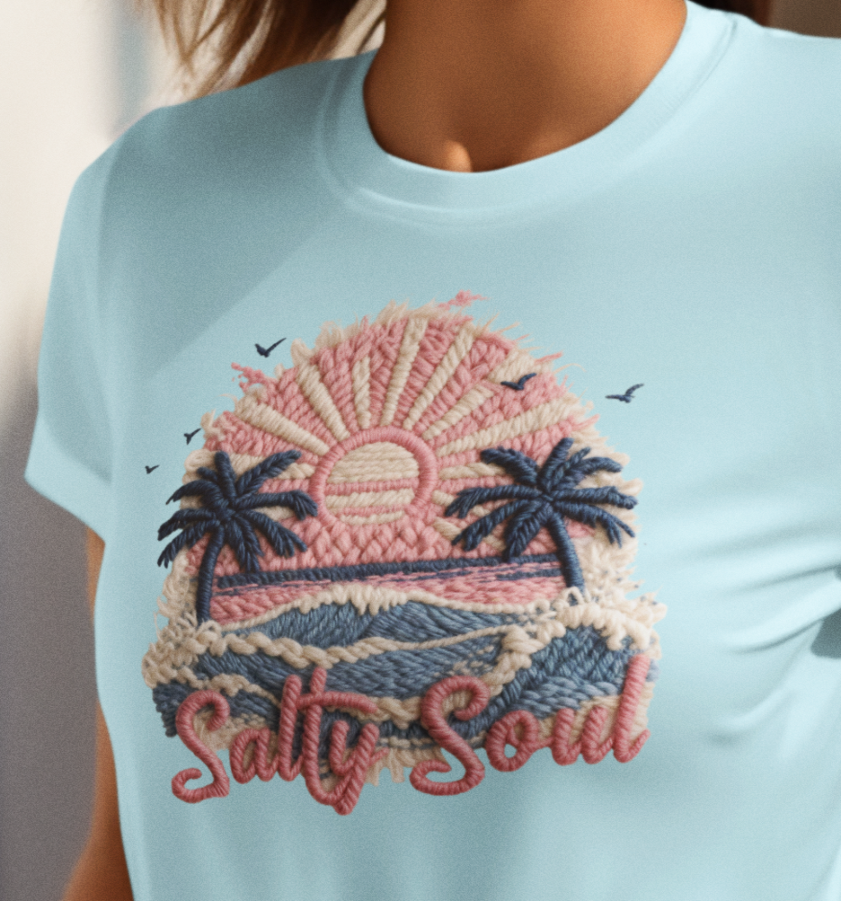 3D Motiv von Salty Soul mit Sonnen-Design, gedruckt auf Textil, von Nicoles-Transferwelt für kreative Mode.