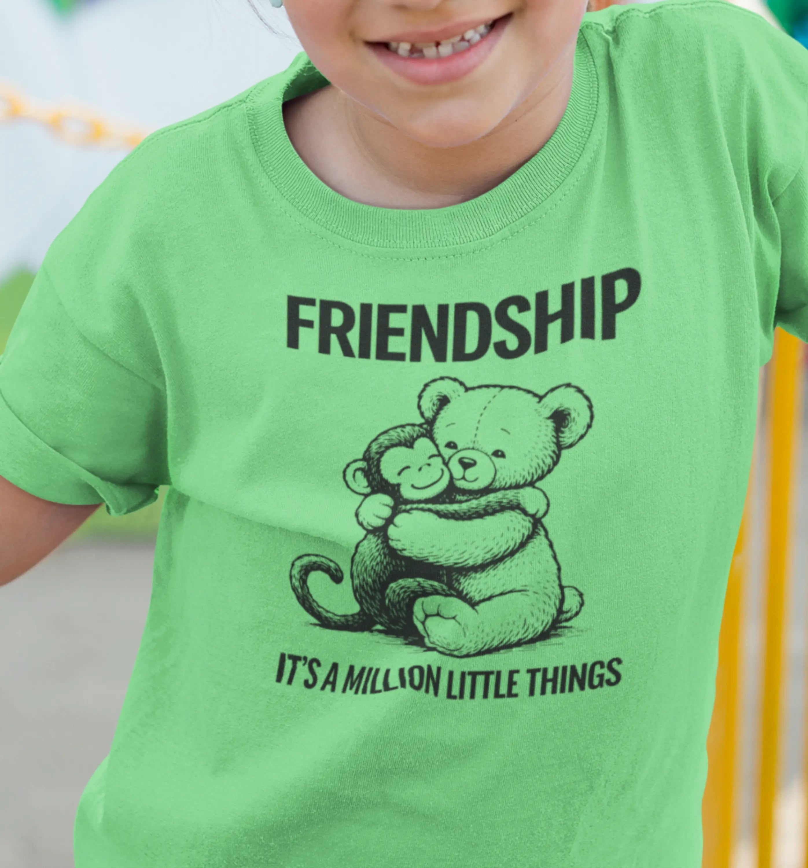Schwarzes KIDS Friendship-Motiv von Nicoles-Transferwelt mit kindlichem Design, ideal für Textilgestaltung und Bastelprojekte.