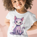 Lila Katzen-Motiv von Nicoles-Transferwelt, kreative Transferfolie mit Katze, auf weißem Hintergrund, ideal für Bastelprojekte