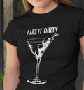 Motivbild "I like it Dirty" in Weiß von Nicoles-Transferwelt, schmutzig-weißes Design auf glattem Hintergrund