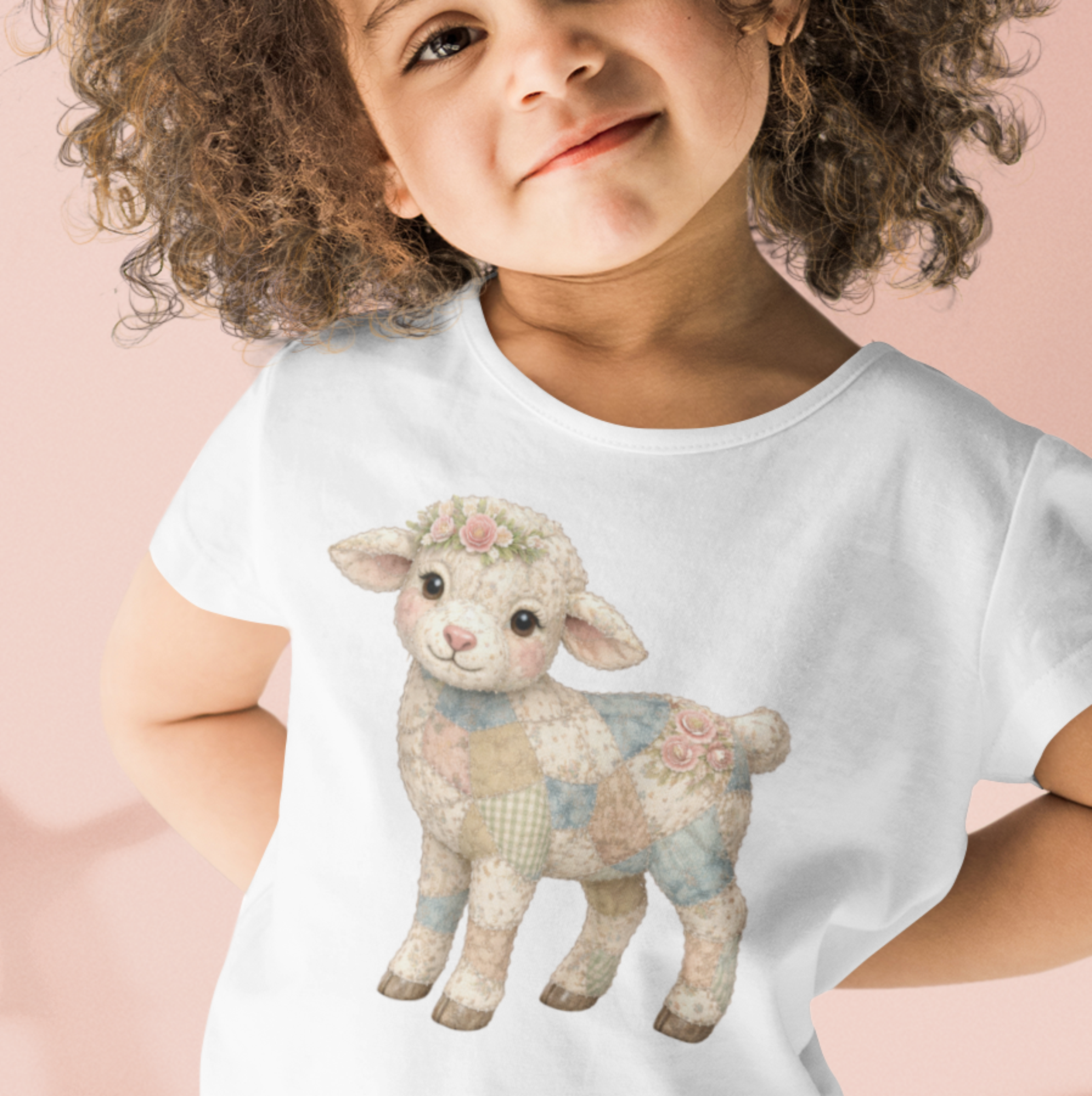 Niedliches Motiv eines Lamm-Kunststoffaufklebers von Nicoles-Transferwelt, ideal für Kinderprojekte und Bastelarbeiten