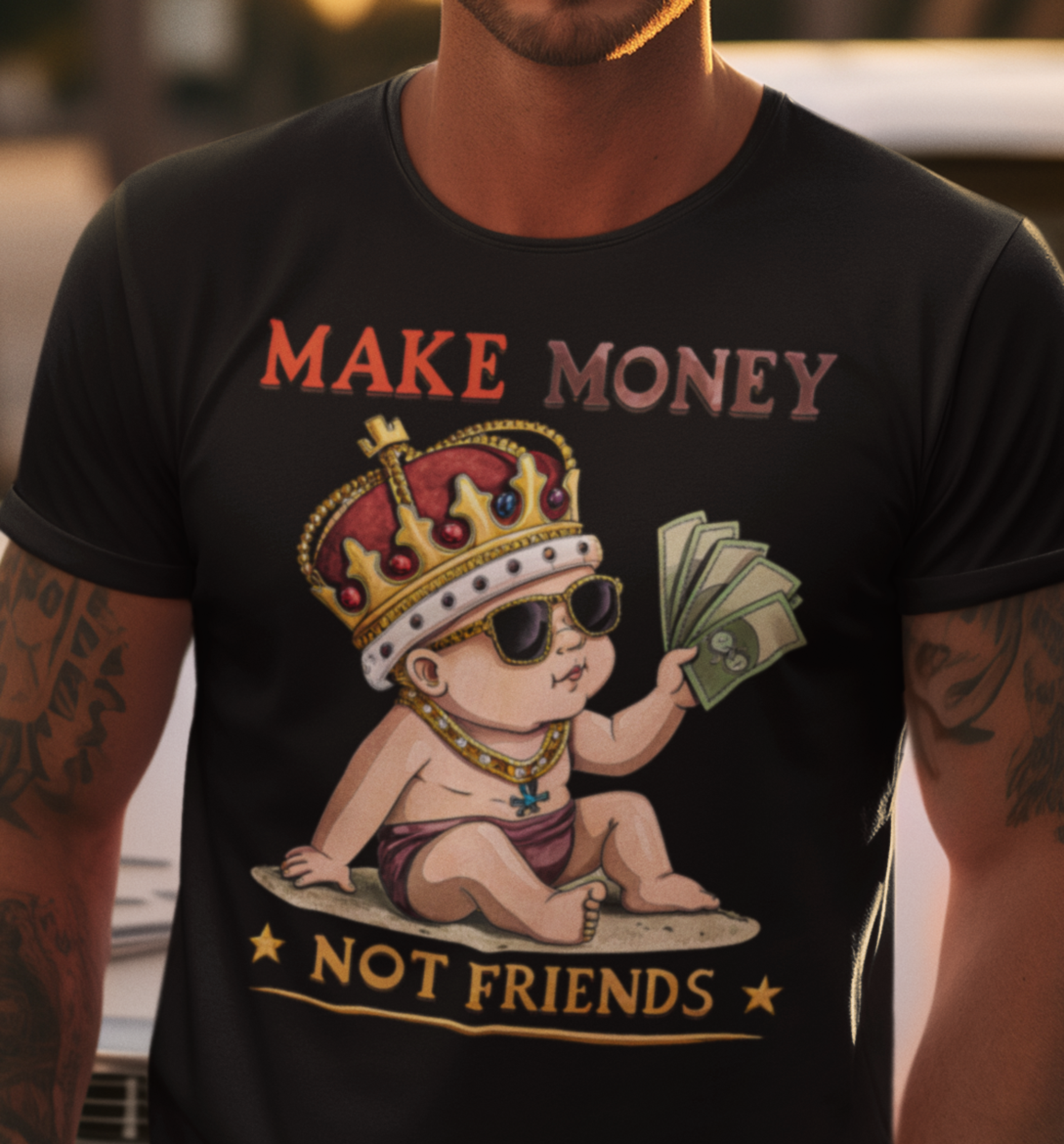 Motivbild mit dem Text „Make Money“ von Nicoles-Transferwelt, farbiger Schriftzug auf hellem Hintergrund.
