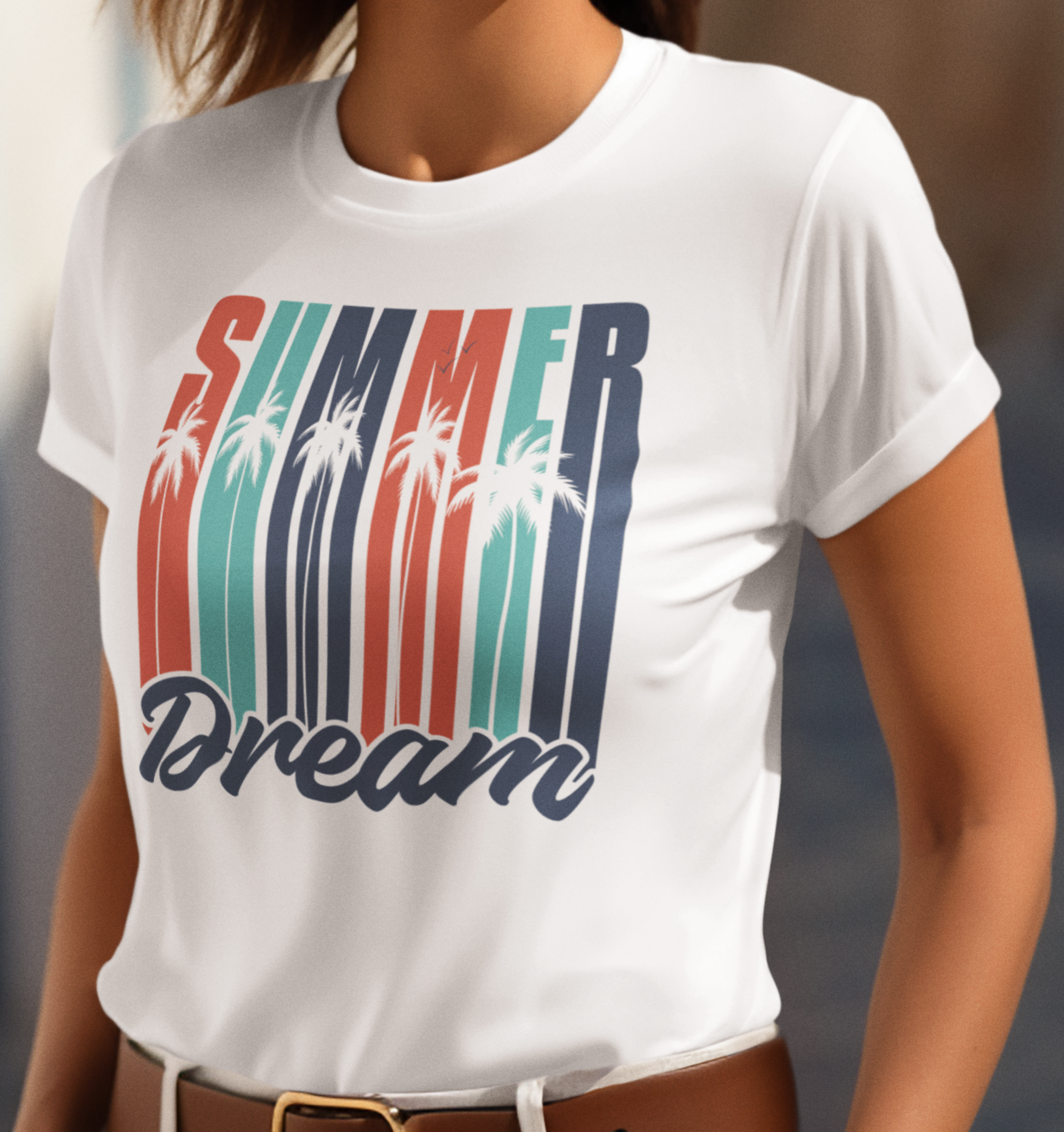 Farbiges Sommermotiv "Summer Dream" von Nicoles-Transferwelt, lebendige Gestaltung, ideal für Textilien und kreative Projekte